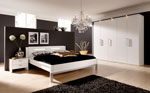 Спалня по идея на клиента в черно и бяло, с двойна табла за леглото 101-2618